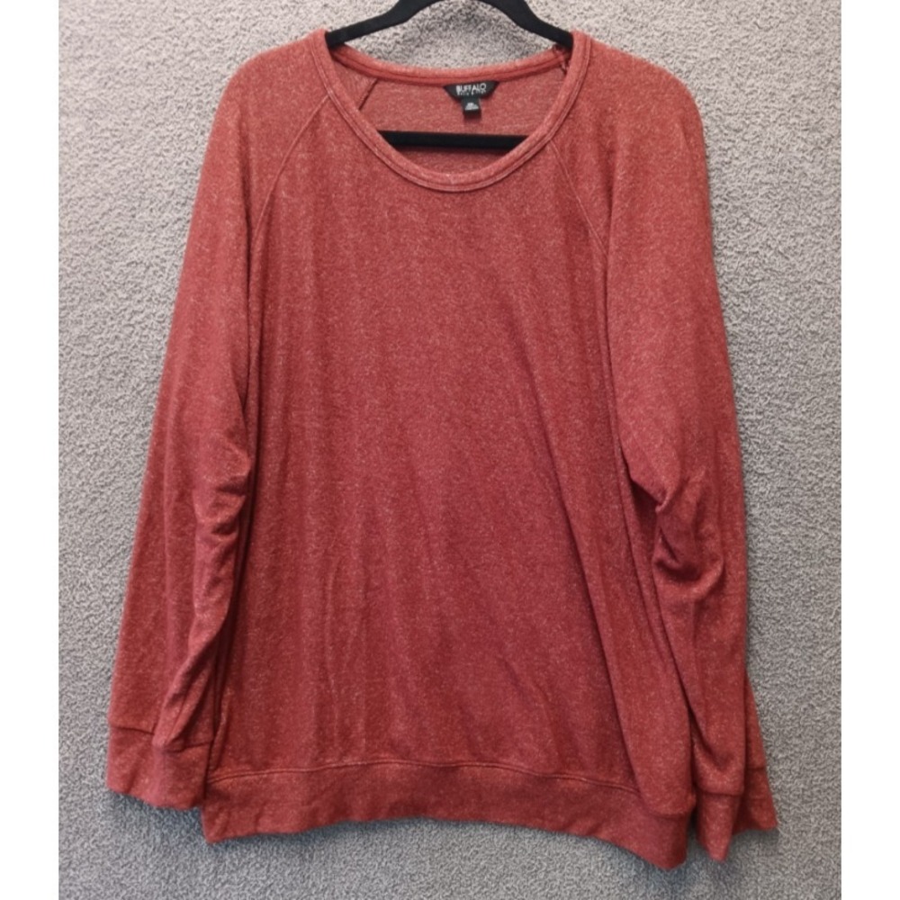 Soft Stretch Minimalist Lounge Top Casual Basic Red Women XXL Buffalo